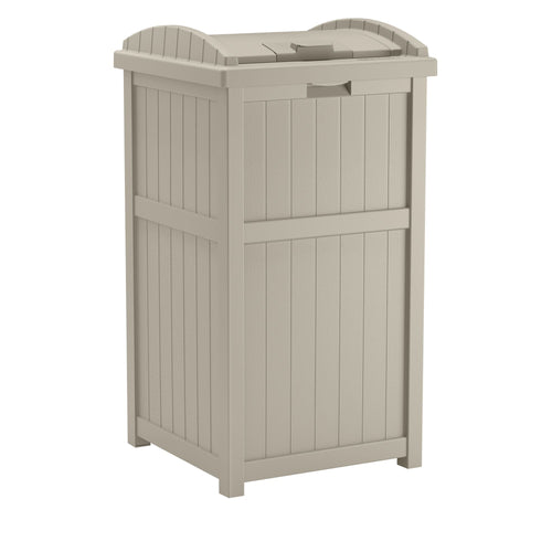 Suncast Outdoor Hideaway Trash Container for Patio, Resin Taupe, 33-Gallon EasyOptionXY LLC