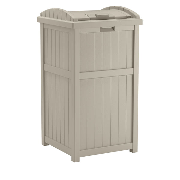 Suncast Outdoor Hideaway Trash Container for Patio, Resin Taupe, 33-Gallon EasyOptionXY LLC