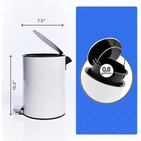 Bamodi Mini Step Trash Can 0.8 Gallons White - Soft-Closing System - Small Lidded Trash - Removable Inner Bucket EasyOptionXY LLC