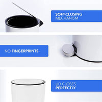 Bamodi Mini Step Trash Can 0.8 Gallons White - Soft-Closing System - Small Lidded Trash - Removable Inner Bucket EasyOptionXY LLC