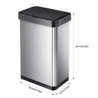 EKO Essentials 13.2 Gallon/50 Liter Horizon Lite Stainless Steel Sensor Trash Can EasyOptionXY LLC