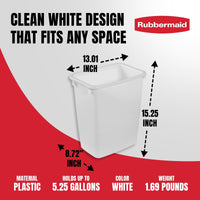 Rubbermaid 21 Qt Traditional Wastebasket Indoor Trash Can Container, White EasyOptionXY LLC