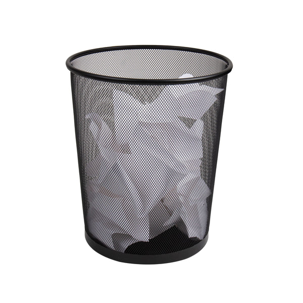 Mind Reader Mesh Trash Can, 16.65L (4.4 gal), Waste Paper Basket, Round, Office, Metal, Black EasyOptionXY LLC