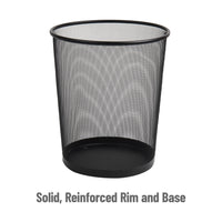 Mind Reader Mesh Trash Can, 16.65L (4.4 gal), Waste Paper Basket, Round, Office, Metal, Black EasyOptionXY LLC