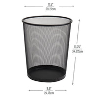 Mind Reader Mesh Trash Can, 16.65L (4.4 gal), Waste Paper Basket, Round, Office, Metal, Black EasyOptionXY LLC