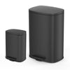 Qualiazero 13.2 Gallon and 3.2 Gallon Trash Can Combo, Rectangular Shape Step Can Combo - Matte Black EasyOptionXY LLC