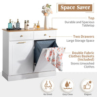 Ktaxon Large Trash Can Cabinet Tilt Out, 10 Gallon Kitchen Island with Hidden Storage, Dog Food Storage, Garbage Hamper Pet Proof, White EasyOptionXY LLC