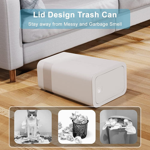 ZeenArt 2.6 Gallon Trash Can, Bathroom Trash Can with Pop-Up Lid, 3 Pcs, White EasyOptionXY LLC