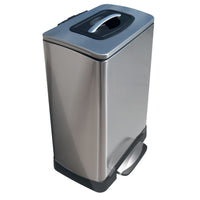 Household Essentials 40L Krusher Stainless Steel Manual Trash Compactor Garbage Can EasyOptionXY LLC
