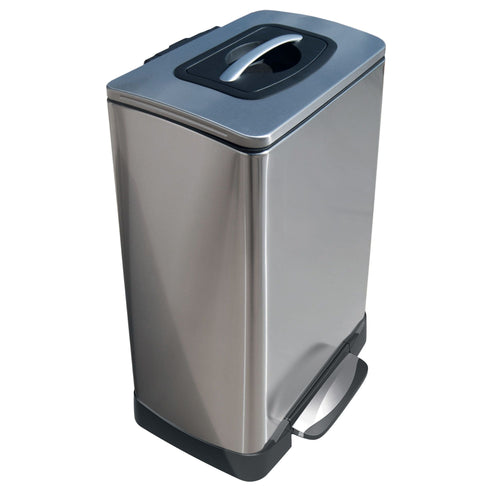 Household Essentials 40L Krusher Stainless Steel Manual Trash Compactor Garbage Can EasyOptionXY LLC