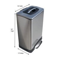 Household Essentials 40L Krusher Stainless Steel Manual Trash Compactor Garbage Can EasyOptionXY LLC