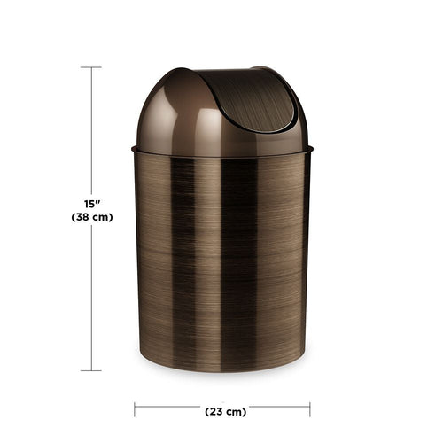 Umbra 2.5 gal Mezzo Plastic Swing Top Lid Bathroom Trash Can, Bronze EasyOptionXY LLC