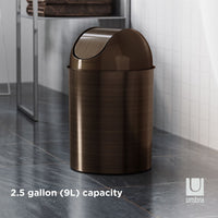 Umbra 2.5 gal Mezzo Plastic Swing Top Lid Bathroom Trash Can, Bronze EasyOptionXY LLC