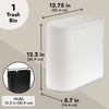 Juvale 12L / 3.17 Gallon Small Bathroom Trash Can with Lid - Narrow Bin for Kitchen (White) EasyOptionXY LLC