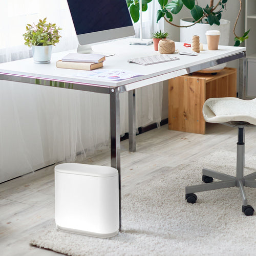 Juvale 12L / 3.17 Gallon Small Bathroom Trash Can with Lid - Narrow Bin for Kitchen (White) EasyOptionXY LLC