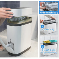 3.7 Gallons Bathroom Trash Can with Toilet Brush Holder, Hand Pressed Trash Cans EasyOptionXY LLC