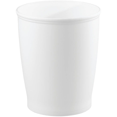 iDesign White Kent Wastebasket Trash Can for Bath, Kitchen, and Home. . 8.25" Diameter x 10" H EasyOptionXY LLC