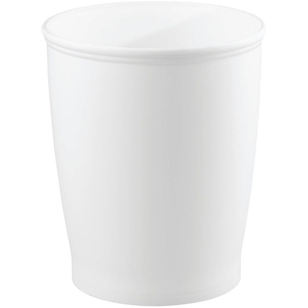 iDesign White Kent Wastebasket Trash Can for Bath, Kitchen, and Home. . 8.25" Diameter x 10" H EasyOptionXY LLC