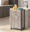 Ktaxon Trash Can Cabinet Tilt Out with Wheels, 10 Gallon Kitchen Island with Hidden Storage, Dog Food Storage, Garbage Hamper Pet Proof, Rustic Grey EasyOptionXY LLC