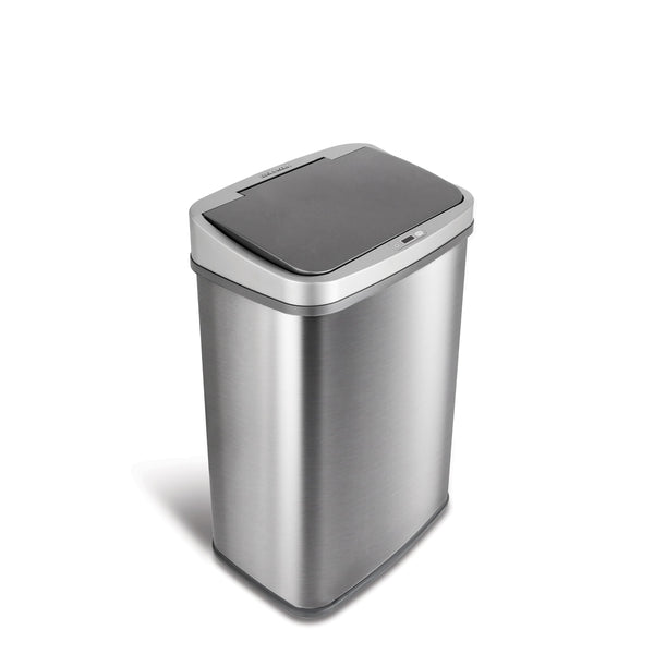 Nine Stars 13.2 Gallon Trash Can, Touchless Kitchen Trash Can, Stainless Steel with Gunmetal Trim EasyOptionXY LLC