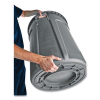 Rubbermaid Commercial FG264360GRAY Brute 44-Gallon Round Plastic Vented Container - Gray EasyOptionXY LLC