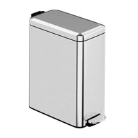 WoodFX Slim Bathroom Trash Can with Lid Soft Close, Step Pedal, 2.6 Gal / 10L Stainless Steel Garbage Can, Sliver EasyOptionXY LLC