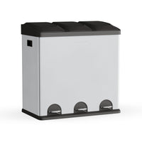 Step N' Sort 3-Compartment Stainless Steel Kitchen Trash and Recycling Bin, 16 gal EasyOptionXY LLC