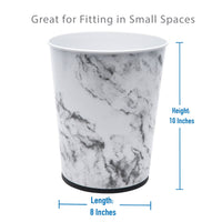 Bath Bliss 1.3 gal Bathroom Trash Can Wastebasket, Marble EasyOptionXY LLC