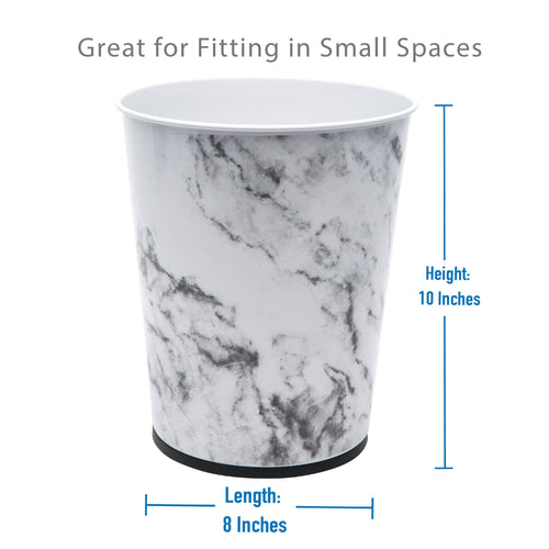 Bath Bliss 1.3 gal Bathroom Trash Can Wastebasket, Marble EasyOptionXY LLC