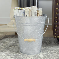 Walford Home Galvanized Farmhouse 3 Gallon Capacity Trash/Garbage Can or Waste Basket EasyOptionXY LLC