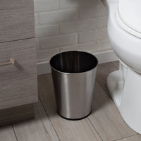 Bath Bliss 1.3 gal Iron Bathroom Trash Can, Stainless Steel EasyOptionXY LLC