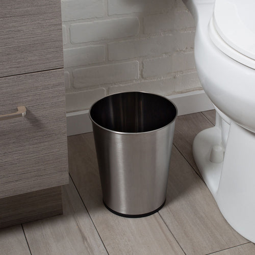 Bath Bliss 1.3 gal Iron Bathroom Trash Can, Stainless Steel EasyOptionXY LLC