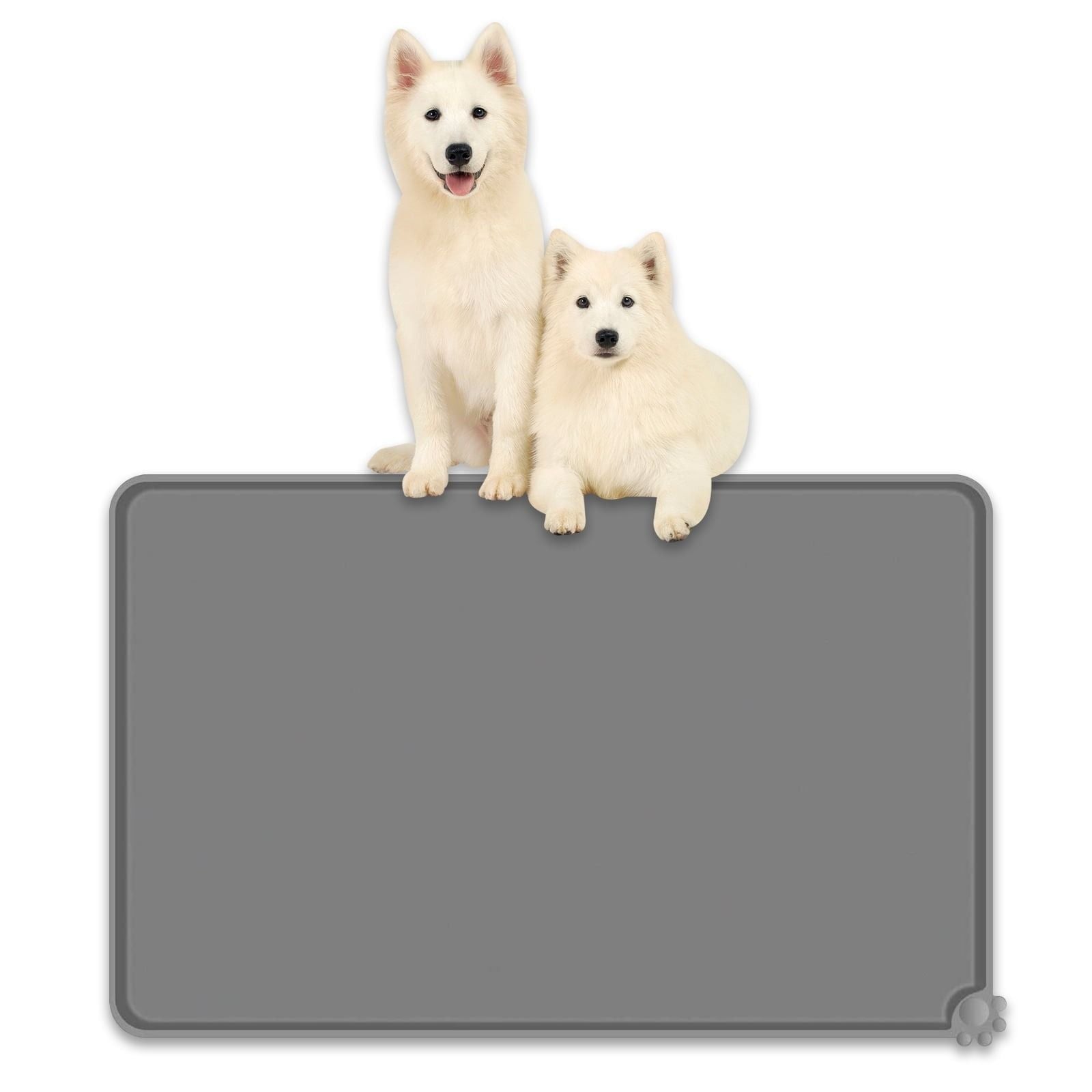 Silicone Dog Cat Bowl Mat, Non-Stick Dog Food Mat, Waterproof Pet Feeding Mat, Gray EasyOptionXY LLC