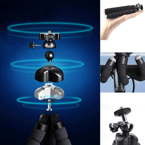 Cell Phone Tripod with Wireless Remote, Flexible Camera Tripod with Wireless Remote for iPhone, Samsung, Smartphone Stand for iPhone, Go Pro, Digital Action Camera EasyOptionXY LLC