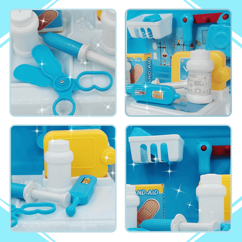 Realistic Pretend Doctor Playset 17 Pcs, Toy Doctor Kit with Stethoscope, Educational Toy Doctor Play Kit for Kids Girls Boys 3 4 5 6 7 Years Old EasyOptionXY LLC