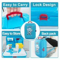 Realistic Pretend Doctor Playset 17 Pcs, Toy Doctor Kit with Stethoscope, Educational Toy Doctor Play Kit for Kids Girls Boys 3 4 5 6 7 Years Old EasyOptionXY LLC