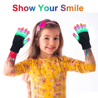 Children LED Finger Gloves, LED Light Up Cool Gloves Colorful Glow Flashing Novelty Gloves for Kids Boys and Girls Christmas Birthday Party Favors Gifts (1 Pair) EasyOptionXY LLC
