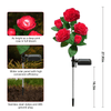 4 Pack Solar Solar Rose Flower Lights, Outdoor Solar Garden Stake Lights, Waterproof LED Solar Landscape Lights with 5 Rose Flowers for Pathway Patio Yard Decorations, Red EasyOptionXY LLC