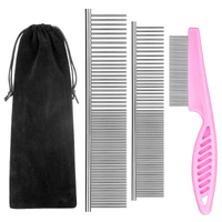 Dog Combs for Cats Dogs, Pet Grooming Combs Set for Removing Float Hair Combing Tangled Hair, Durable Tear Stain Dog Combs Flea Comb for Cats Dogs EasyOptionXY LLC