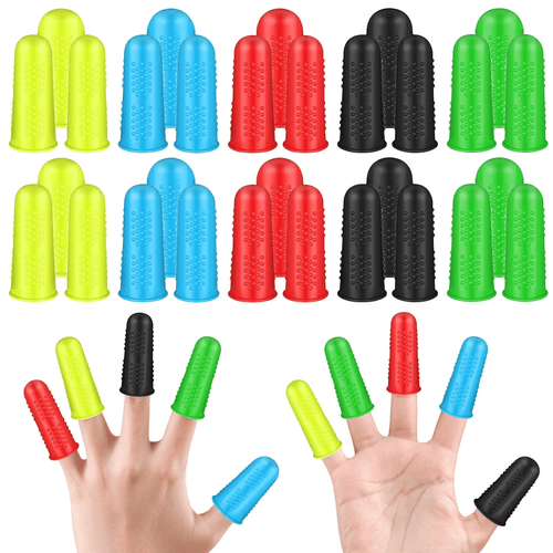 Syenll Silicone Finger Protector Covers, 30 Pcs Finger Tips Guard, Hot Glue Gun Finger Caps for Counting Sorting Sewing (3 Size, 5 Colors) EasyOptionXY LLC