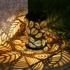 Solar Latern Lights Outdoor, Decorative Hanging Lights Metal Leaf Pattern Light for Pathway Patio Yard Walkway, Warm White EasyOptionXY LLC