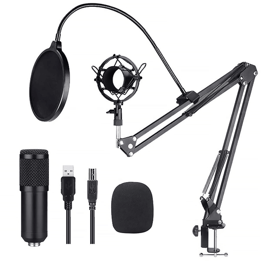 USB Microphone, PC Streaming Podcast Microphone Kit with Arm Stand & Pop Filter, Professional Condenser Mic Kit for Recording, Gaming, Singing, YouTube EasyOptionXY LLC