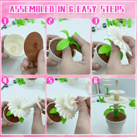 3 Pack Artificial Potted Flowers, Realistic Flower Pots with Paint Set, DIY Flower Craft Kit for Kids Gift Home Office Decoration Desktop Decor (31 Pcs) EasyOptionXY LLC