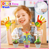 3 Pack Artificial Potted Flowers, Realistic Flower Pots with Paint Set, DIY Flower Craft Kit for Kids Gift Home Office Decoration Desktop Decor (31 Pcs) EasyOptionXY LLC