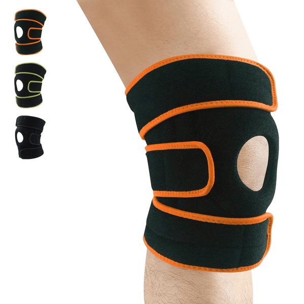 Knee Brace for Men and Women, Adjustable Knee Brace Support, Compression Sleeve for Meniscus Tear, ACL, Arthritis, Joint Pain, Runner, Sport, Orange EasyOptionXY LLC