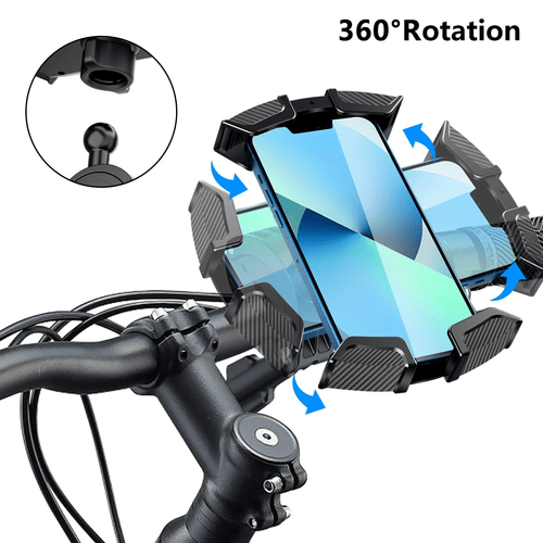 Bike Phone Holder, Rotatable Motorcycle Phone Mount, Handlebar Bicycle Scooter Phone Clamp Compatible with 4.7" to 6.8" Smartphones EasyOptionXY LLC