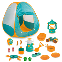 Kids Camping Set, 19 Pcs Kids Play Tent with Stove and Oil Lamp, Outdoor Toys Pretend Camping Tool Set for Boys and Girls EasyOptionXY LLC