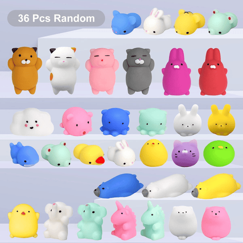 36 Pcs Mochi Squishy Toys, Kawaii Squishy Favors, Animal Squishies Squeeze Stress Relief Toys Birthday Gift for Boys Girls, Random EasyOptionXY LLC