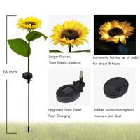 2 Pack Sunflower Solar Lights, Outdoor Solar Garden Lights, Waterproof Decorative LED Landscape Lights for Patio Lawn Yard EasyOptionXY LLC