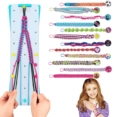 Arts and Crafts Toys for Girls Ages 6-12, Loom Bracelet Making Kit with String, Handmade Bracelet Kit DIY Bracelet Maker for Teen Girl Gifts Party Supply and Travel Activities EasyOptionXY LLC